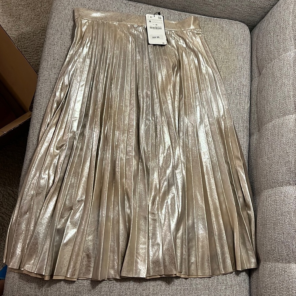 Zara metallic midi skirt